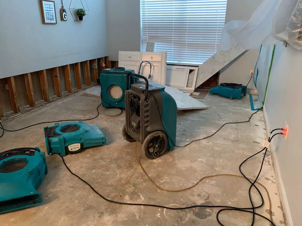 Dehumidifier in flood-cut room for Water Extraction & Removal in Adams